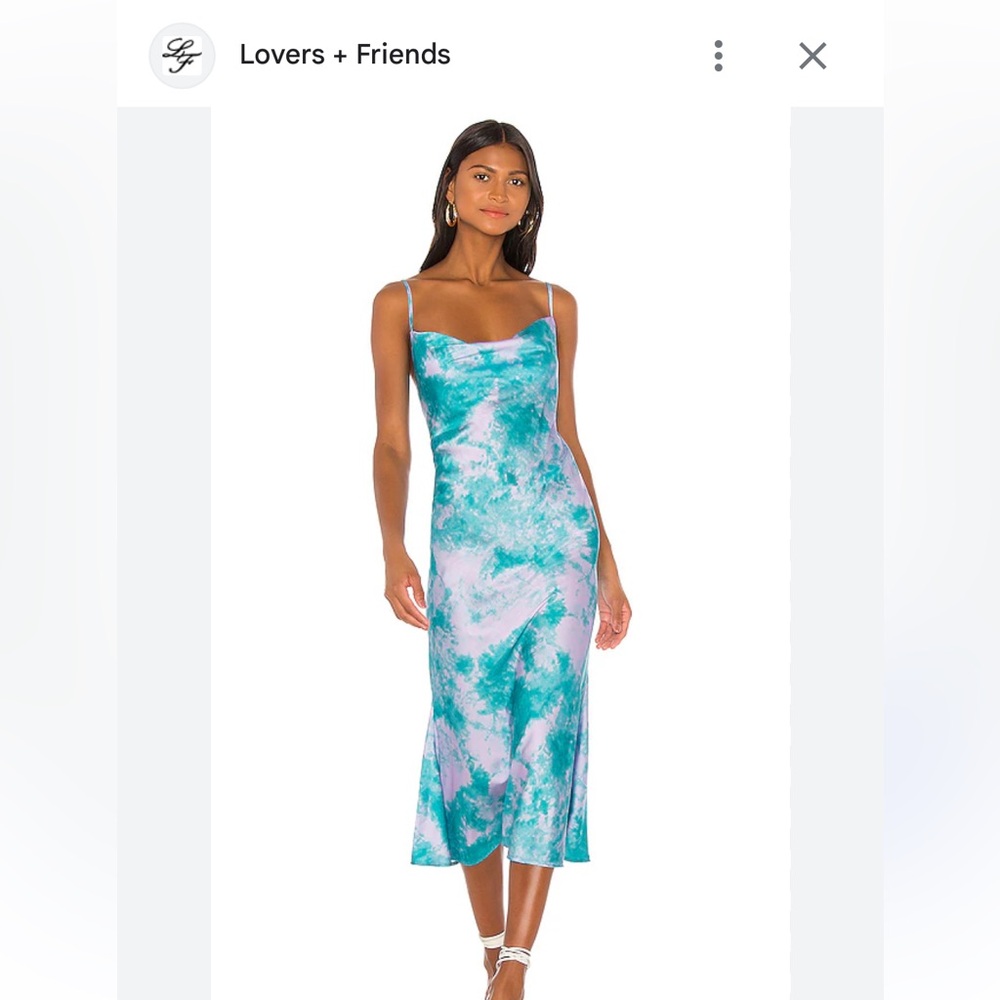 Lovers + Friends Sabrina midi Dress in Lilac and Turquoise